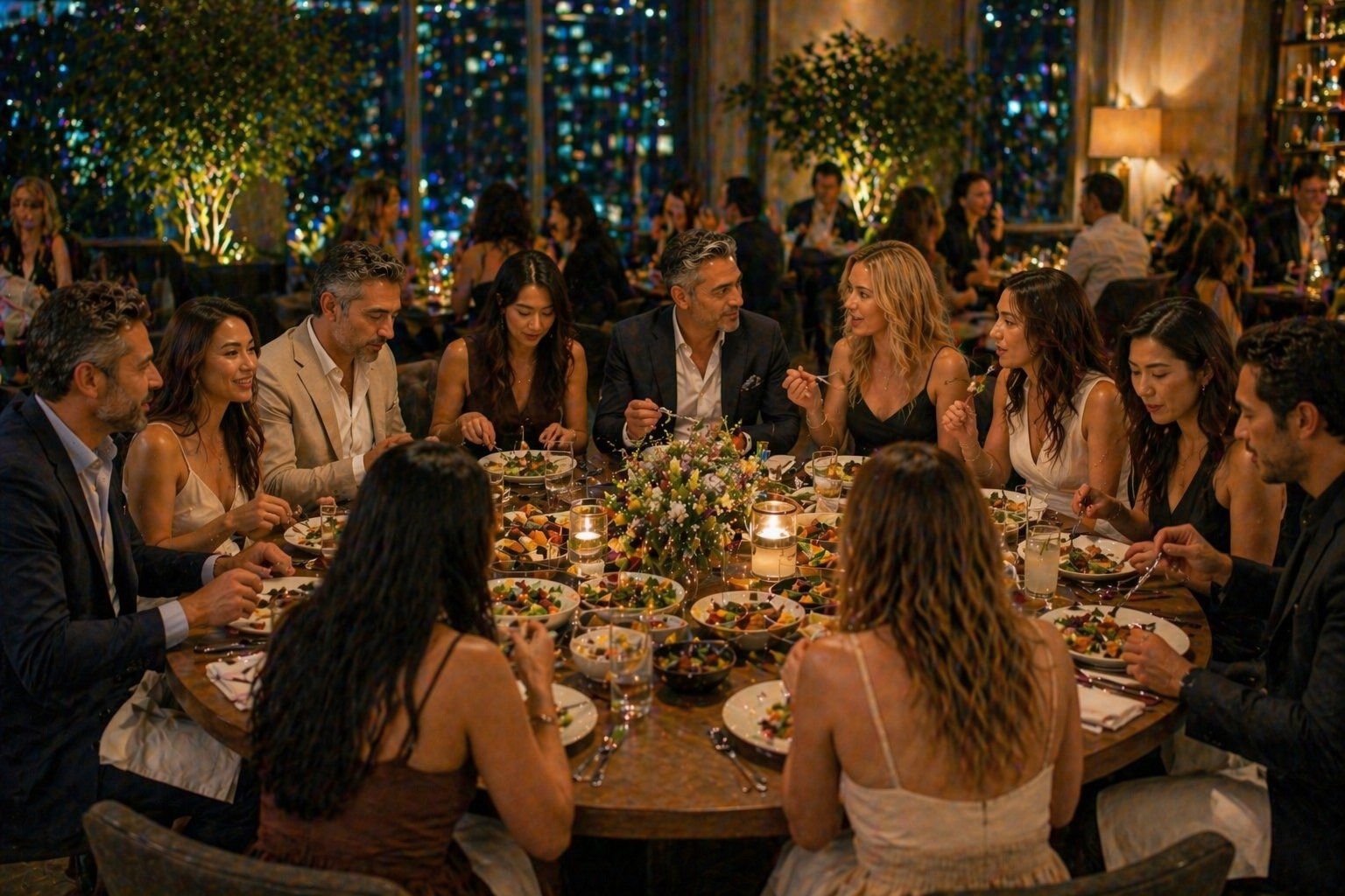 Curated singles dinner with diverse guests at an upscale Toronto venue — RizzWizz Circles